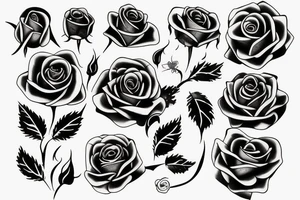 Burning rose tattoo idea