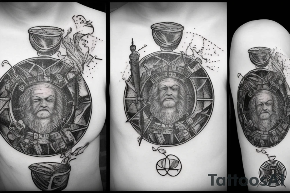Old world Distillation artwork and symbols tattoo idea Old world Distillation artwork and symbols tattoo idea