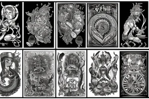 Ancient Distillation artwork and symbols tattoo idea