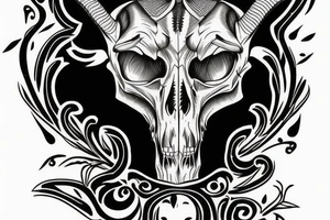 Evil looking goat skull tattoo idea