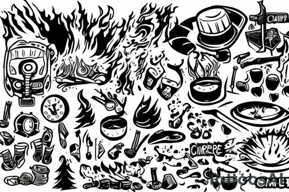 Campfire tattoo idea