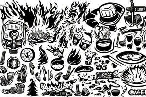 Campfire tattoo idea