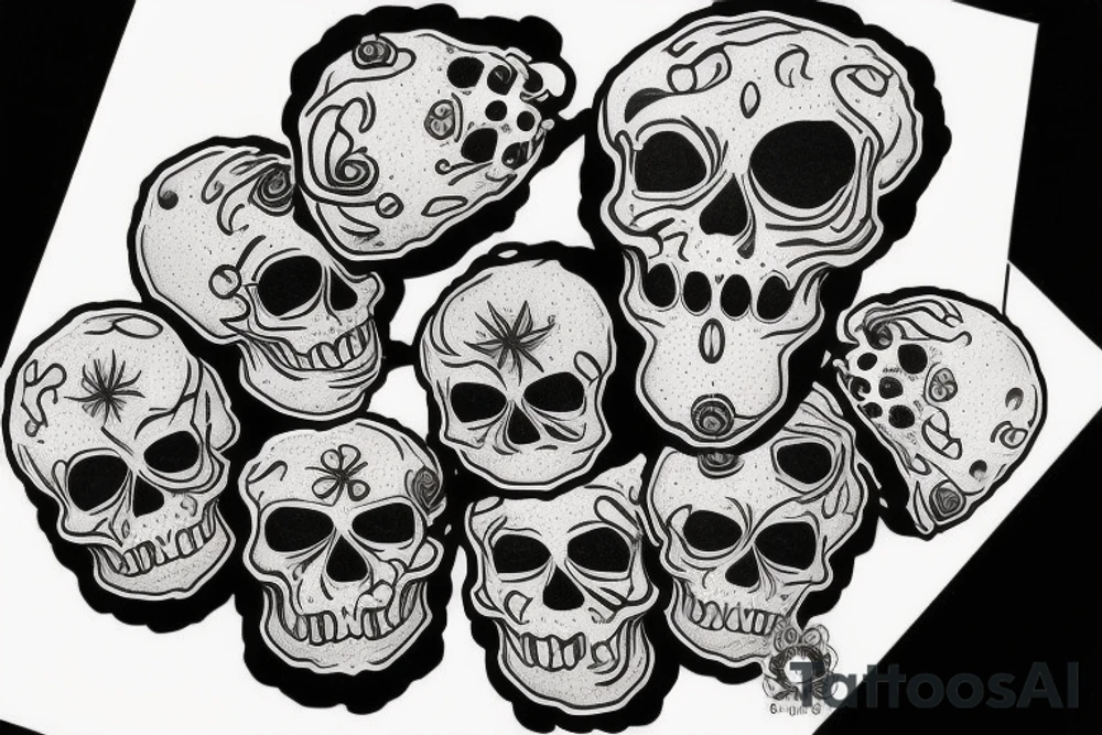 Skull ice cream come tattoo idea