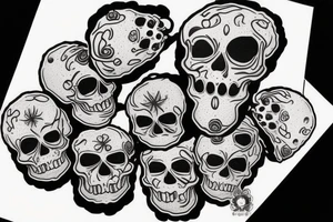 Skull ice cream come tattoo idea