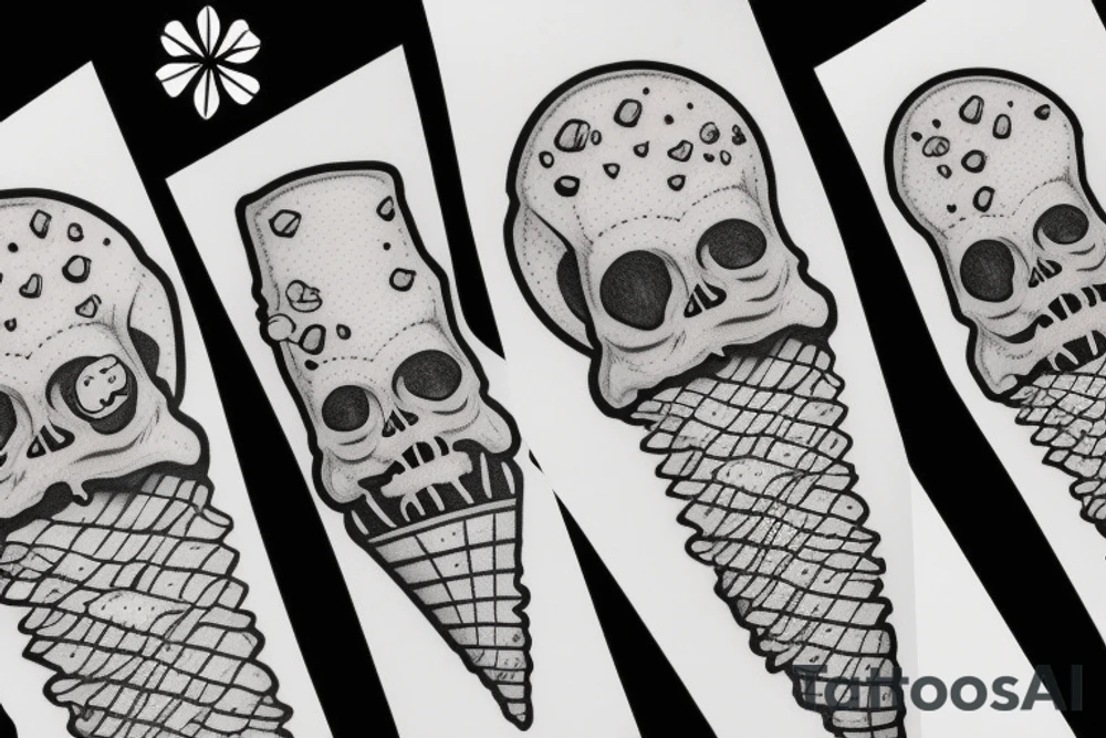 Skull ice cream cone tattoo idea