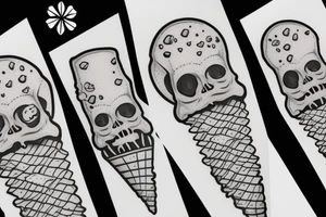 Skull ice cream cone tattoo idea