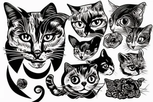 Cat head tattoo idea