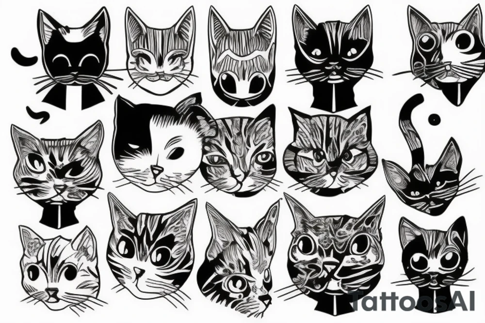Cat head tattoo idea