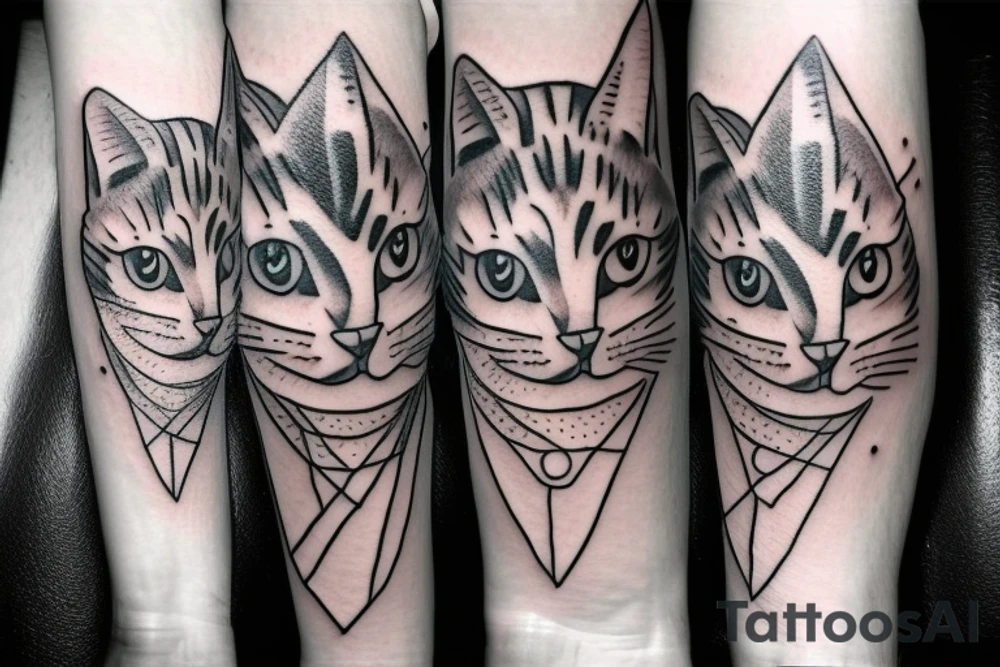Cat head tattoo idea