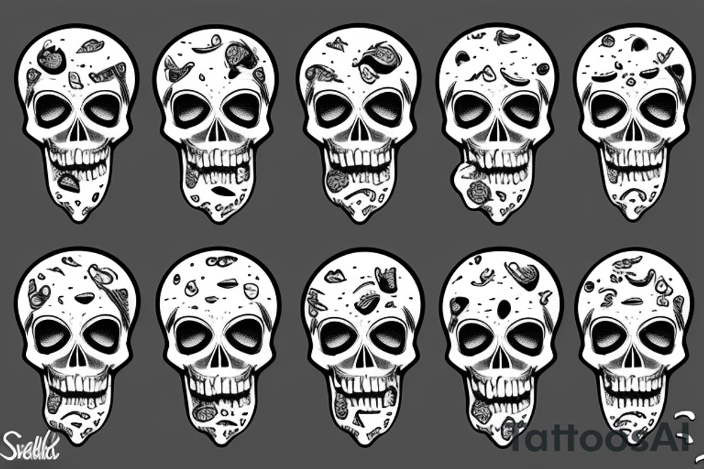 Skull ice cream cone tattoo idea