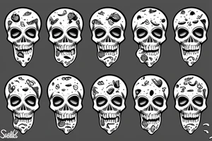 Skull ice cream cone tattoo idea