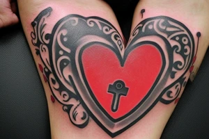 I want a tattoo that revolves around escape rooms.  Heart shaped pad lock, with three keys, add a little blood for effect tattoo idea