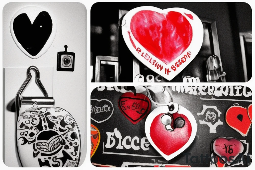 I want a tattoo that revolves around escape rooms.  Heart shaped pad lock, with three keys, add a little blood for effect tattoo idea