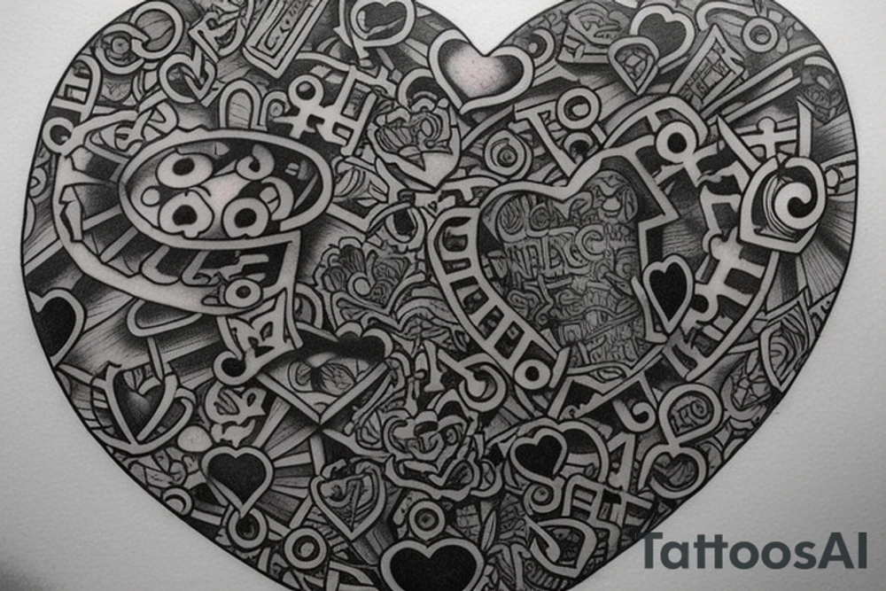 I want a tattoo that revolves around escape rooms.  Heart shaped pad lock, with three keys, add a little blood for effect.  it needs to be small 3 x3 or 2 x 2 tattoo idea