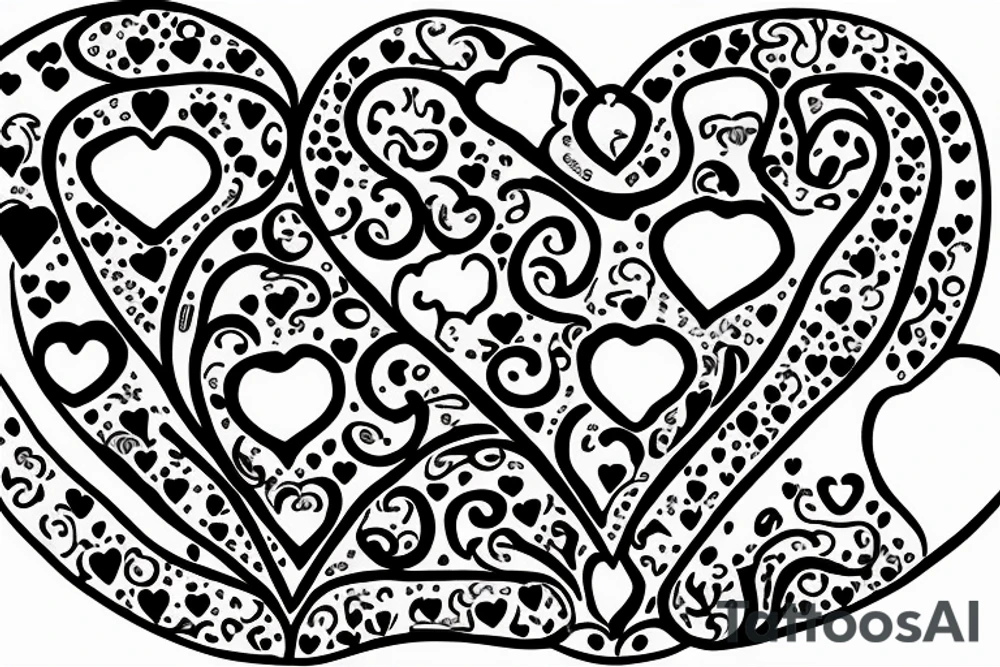 Heart shaped pad lock, with three keys, tattoo idea