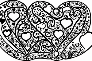 Heart shaped pad lock, with three keys, tattoo idea