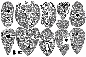 Heart shaped pad lock, with three keys, tattoo idea
