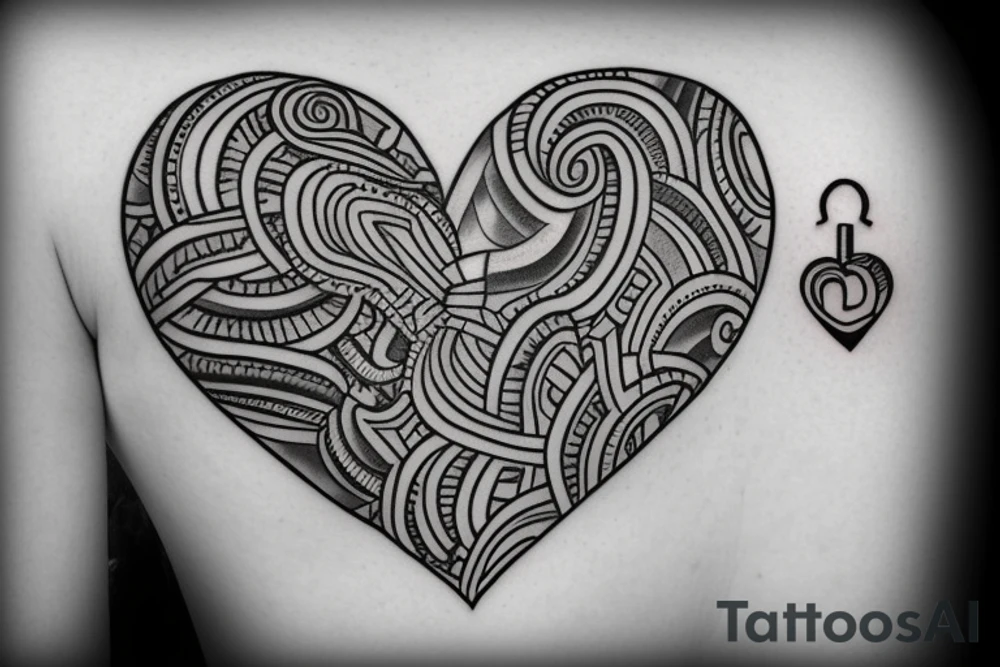 Heart shaped pad lock tattoo idea