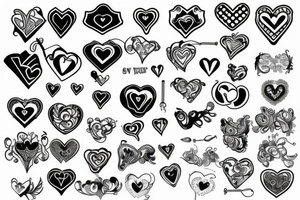 Heart shaped pad lock tattoo idea
