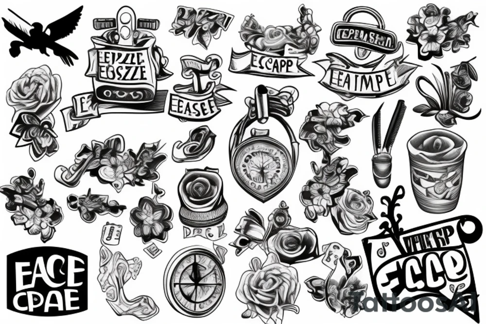 puzzle piece with the word escape tattoo idea