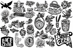 puzzle piece with the word escape tattoo idea