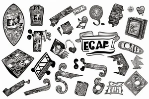 puzzle piece with the word escape tattoo idea