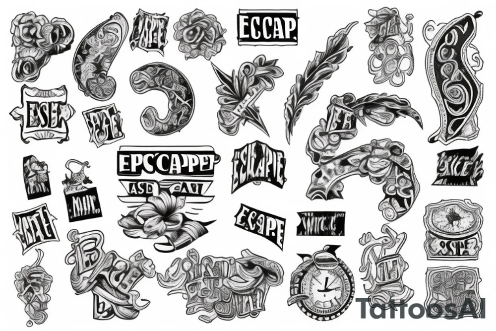 puzzle piece with the word escape tattoo idea