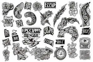 puzzle piece with the word escape tattoo idea