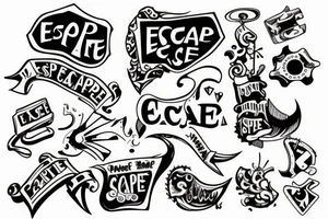 puzzle piece with the word escape tattoo idea