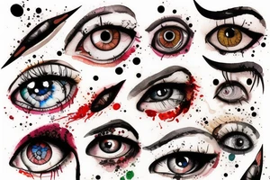 bloody eye tattoo idea