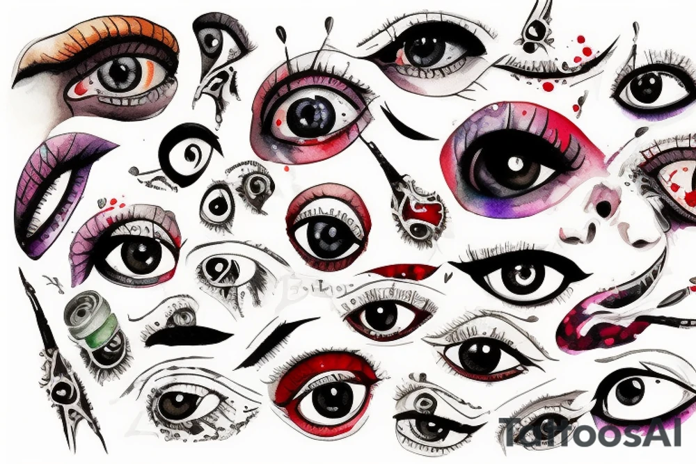 bloody eye tattoo idea