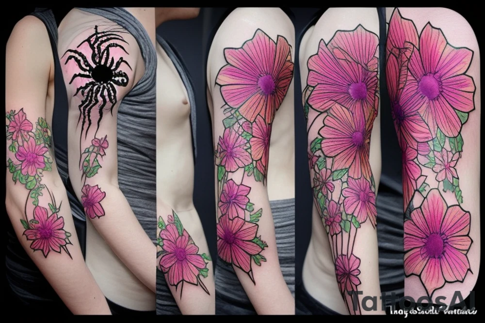 spider flower tattoo idea