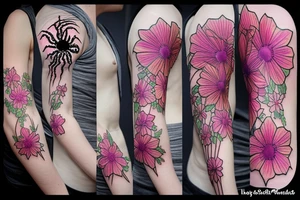 spider flower tattoo idea