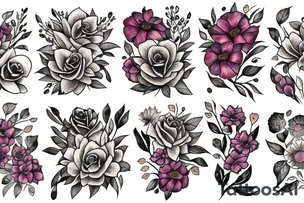 spiders flowers tattoo idea
