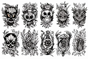 spiders on flowers tattoo idea