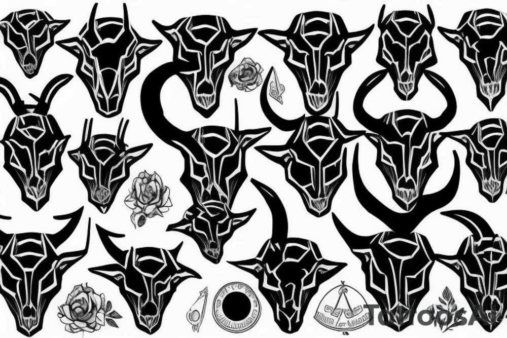 goat skull tattoo idea
