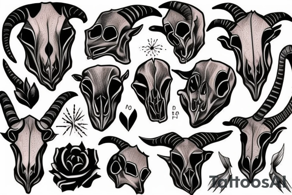 goat skull tattoo idea