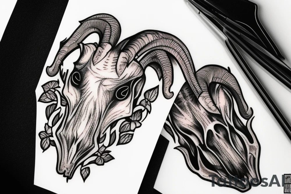 goat skull tattoo idea