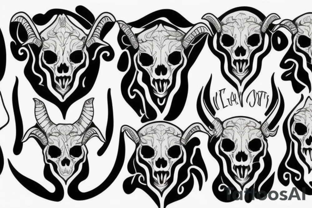 goat skull tattoo idea