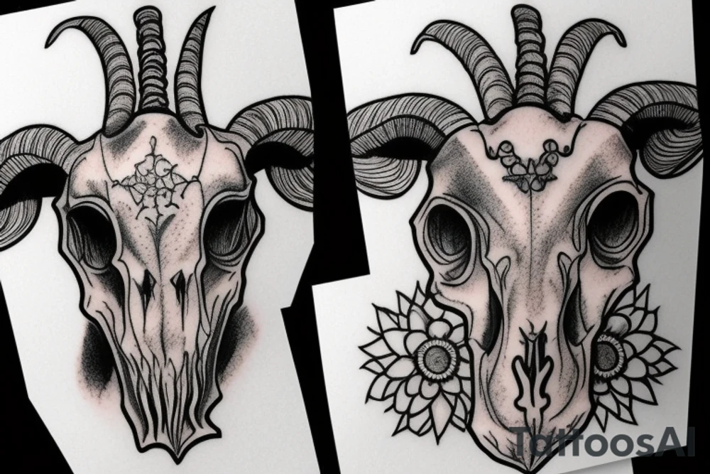 goat skull tattoo idea