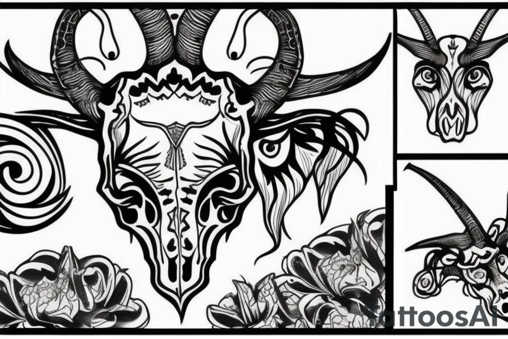 goat skull tattoo idea