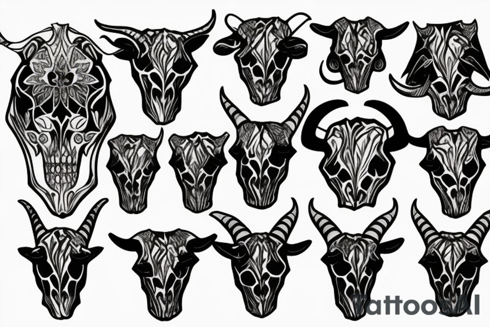 goat skull tattoo idea