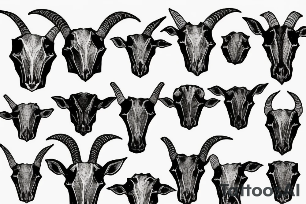 goat skull tattoo idea