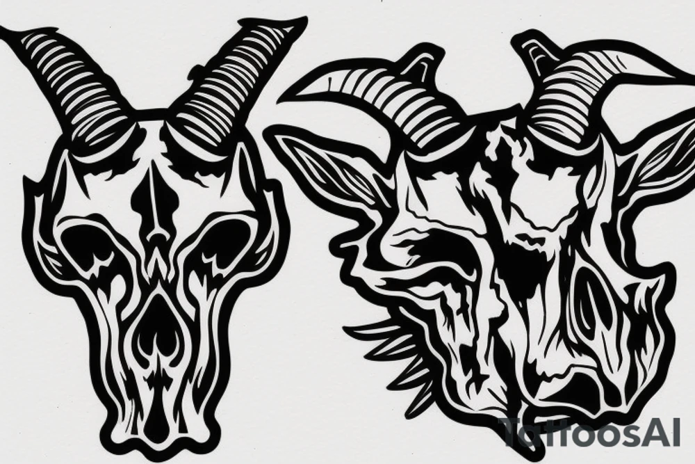 goat skull tattoo idea