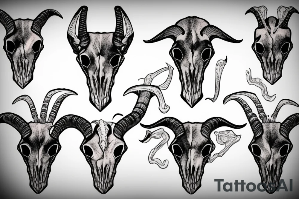 goat skull tattoo idea