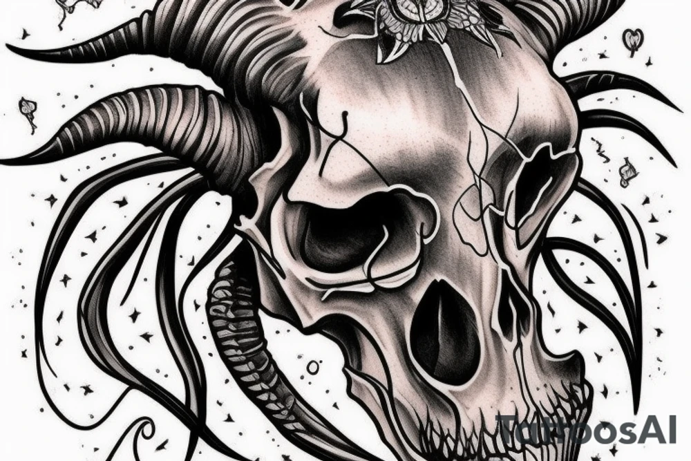 goat skull tattoo idea
