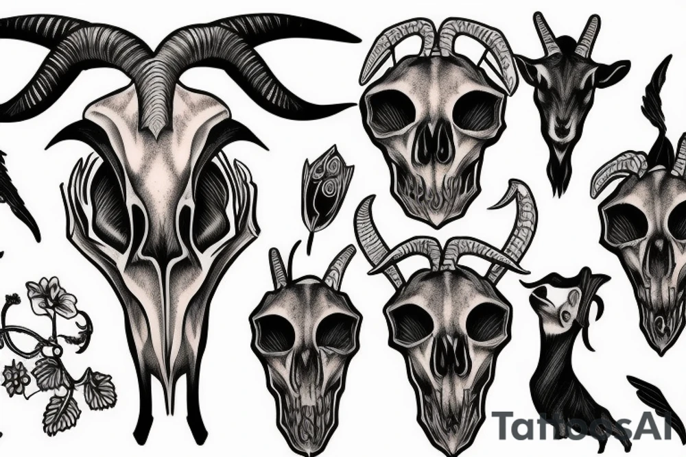 goat skull tattoo idea