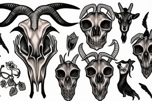 goat skull tattoo idea