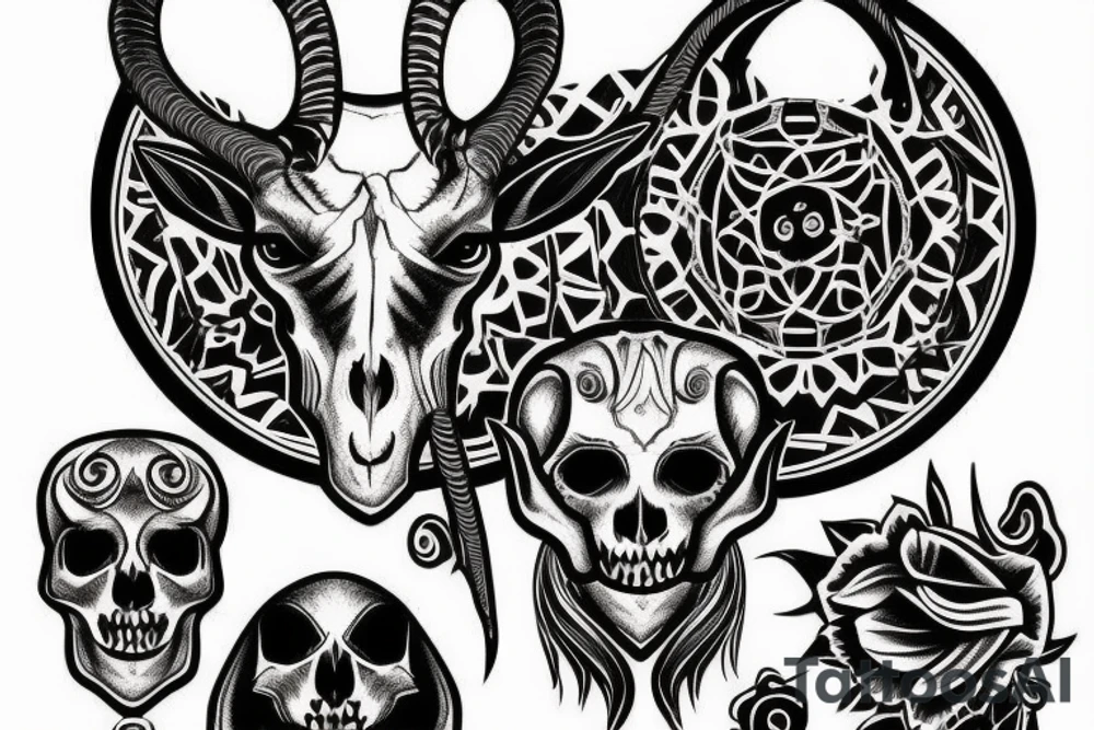goat skull tattoo idea