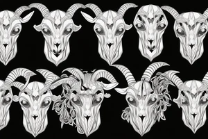 goat skull in front of sacred geometry background tattoo idea